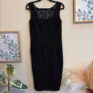 White House Black Market Black Lace Midi Dress